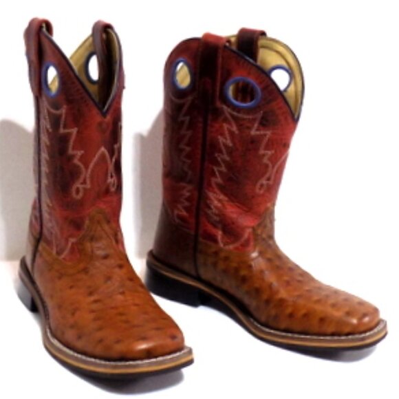 Smoky Mountain Youth #3752C Ostrich Embossed Leather Cowboy Boots – Size: 2 - Picture 2 of 11